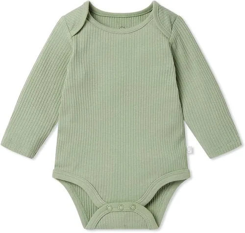 Miniatura 5 de MORI Body unisex de manga larga para bebé de viscosa de bambú y algodón orgánico, cómodo mameluco para niños y niñas