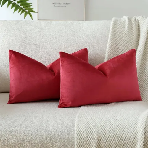 Miniatura 54 de OTOSTAR Fundas de almohada decorativas de terciopelo suave, funda de cojín cuadrada sólida, fundas de almohada para decoración del hogar, fundas