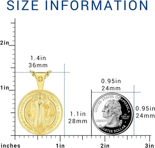 Miniatura 81 de Eusense Saint Necklace Sterling Silver 925 Protection Jewelry for Men Women Patron St Medals Amulet Pendant