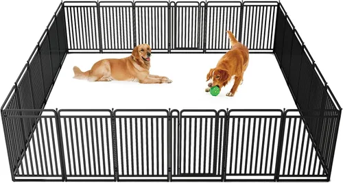 Miniatura 13 de Corralito para perros versión gruesa, vallas de 32 pulgadas para el patio, corral portátil para perros grandes, medianos y pequeños, parque