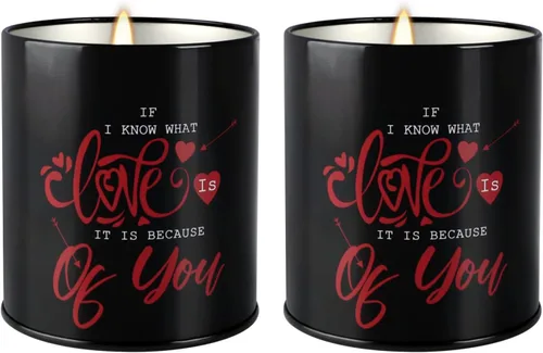 Paquete de 2 velas perfumadas de lavanda para el día de San Valentín, velas de cera de soja de aromaterapia para parejas, padres, esposo, esposa, 9