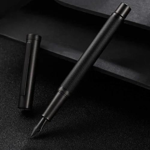 Pluma estilográfica de metal Hongdian Black Forest, hermosa textura de árbol, plumín mediano, pluma de escritura para oficina