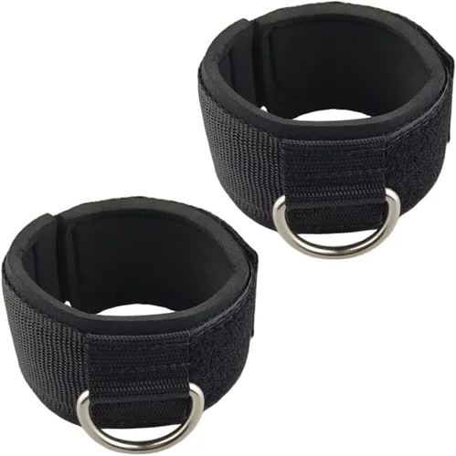 Correas acolchadas de tobillo para máquina de cable, puños de tobillo con bolsa gratis, ideal para crossfit, fisicoculturismo, gimnasio, Anillo en D