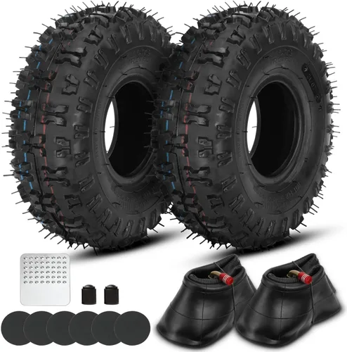 GREHUA 4.10-4 4.10/3.50-4 410/350-4 Reemplazo de neumáticos y tubo interior para Go Kart ATV cortacésped, soplador de nieve, carretilla, carretilla,