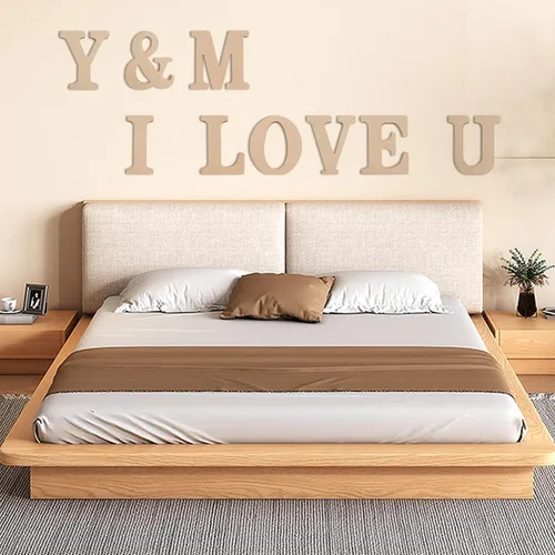 Miniatura 2 de Letras de madera 3D de 4 pulgadas, letras mayúsculas del alfabeto de madera natural, alfabeto de madera sin terminar para tablero de letras