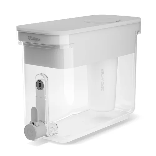 Culligan con tecnología ZeroWater - Dispensador de filtro de agua de 33 tazas de 5 etapas avanzadas – Incluye filtro de agua certificado para