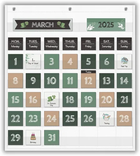 Miniatura 11 de Eamay - Calendario mensual de bolsillo para niños, con 71 tarjetas de aprendizaje para el hogar, color azul