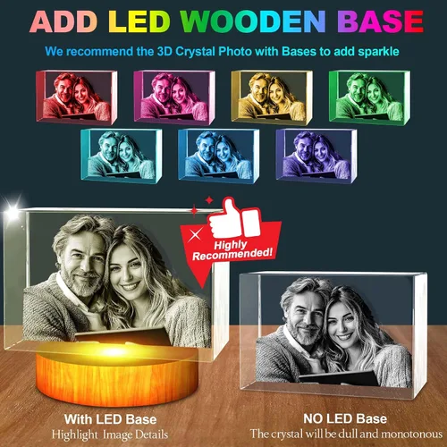 Miniatura 3 de Foto de cristal 3D, regalos personalizados para mujeres, mamá, papá, pareja, regalos personalizados con tu propia foto, imagen de vidrio grabada