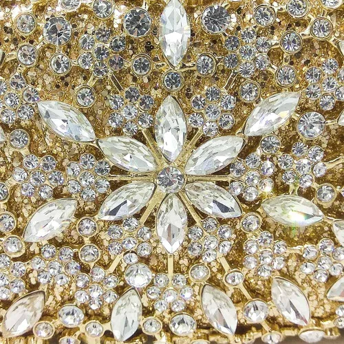 Miniatura 5 de Bolsos de noche con diseño de copo de nieve para mujer para boda boda novia con cristales