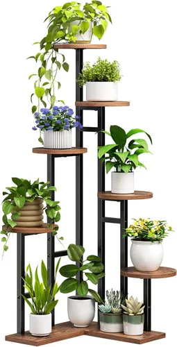 HOOBRO Soporte de esquina para plantas de interior, estante de 7 niveles para múltiples plantas de interior, organizador de esquina para plantas,