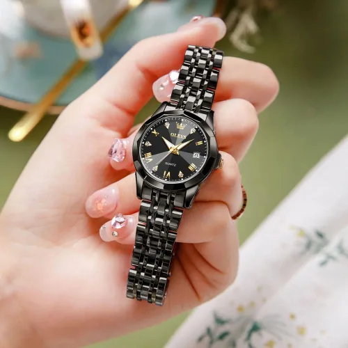 Miniatura 3 de OLEVS - Reloj de mujer de moda, reloj de vestir con diamantes, para mujer, analógico, de cuarzo, acero inoxidable, impermeable, luminoso, con fecha