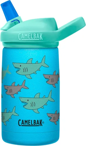 Miniatura 7 de CamelBak Eddy+ Kids - Botella de agua con válvula de mordida y pajita aislada de acero inoxidable, perros en bicicleta, 12 onzas