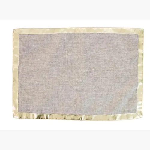 Miniatura 2 de Fennco Styles Manteles individuales con borde dorado metálico, 13 x 19 pulgadas, juego de 4 manteles individuales para decoración del hogar