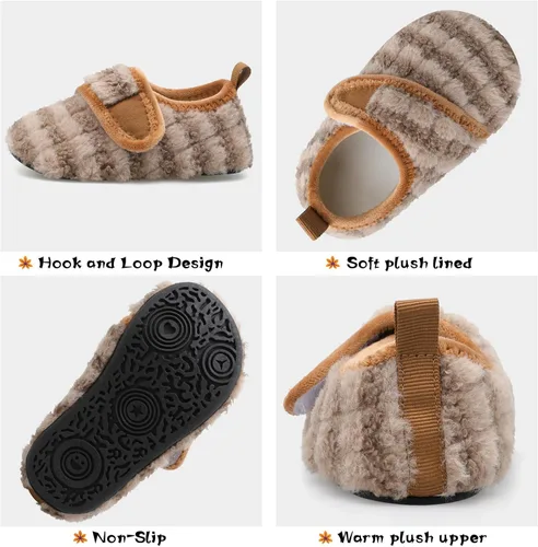 Miniatura 5 de Scurtain Pantuflas Cálidas de Invierno para Casa de Niños Pequeños Pantuflas de Interior para Casa de Bebés Niños Niñas Zapatos Cómodos Ligeros