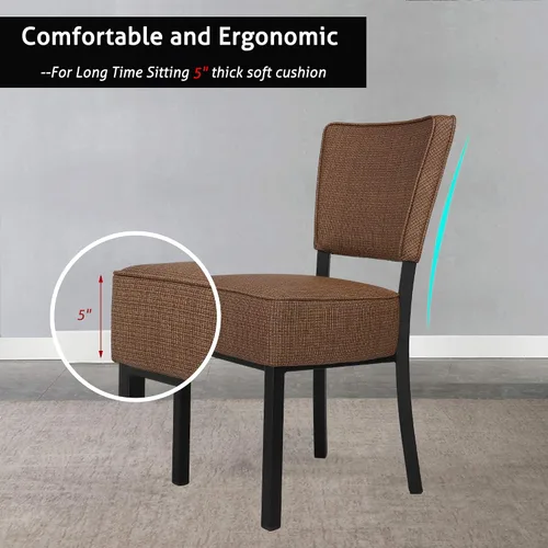 Miniatura 4 de LUCKYERMORE Juego de 2 sillas de cocina y comedor, modernas sillas laterales de piel sintética con cojín suave para sala de estar, dormitorio
