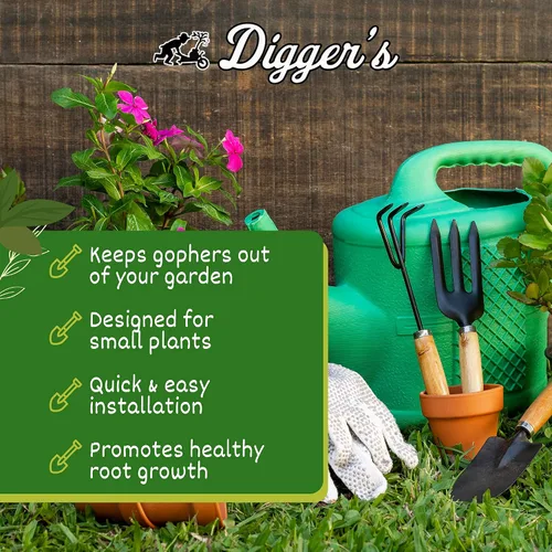 Miniatura 2 de Digger's Cestas de velocidad de protección de raíces de 1 galón para plantas, control Gopher para una plantación eficiente, paquete de 4
