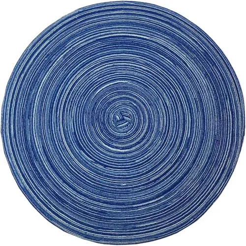 Miniatura 7 de WAZAIGUR Red-A, Manteles individuales redondos para mesa de comedor, juego de 4 manteles individuales tejidos resistentes al calor y Azul
