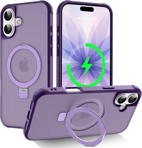 Miniatura 77 de CHAOFEnG Funda magnética compatible con iPhone 11 con soporte, prueba de caídas de grado militar, compatible con imán, anillo translúcido, parte