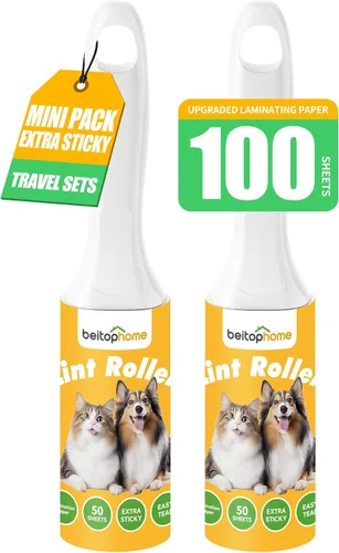 Miniatura 13 de Rodillo de pelusa extra adhesivo para pelo de mascotas, 600 hojas con 2 asas reforzadas, rodillo resistente para pelusa para ropa, sofá, muebles