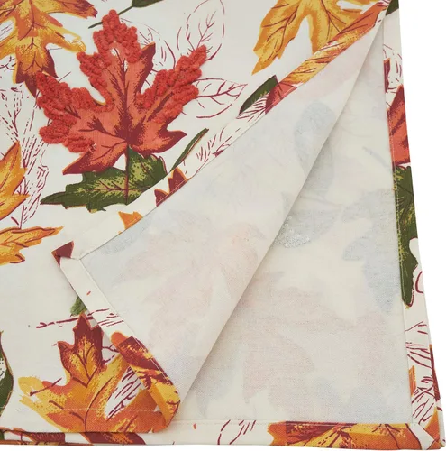 Miniatura 2 de SARO LIFESTYLE L'automne Collection - Mantel bordado con hojas de otoño, 50 x 70 pulgadas, multicolor
