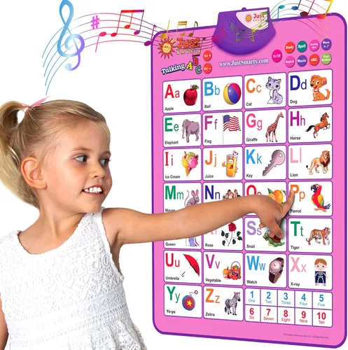 Miniatura 7 de Just Smarty Cuadro interactivo del alfabeto para pared Póster de música de ABC y 123 parlantes con luz interactiva Aprendizaje del alfabeto