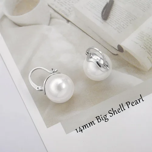 Miniatura 61 de Aretes colgantes de plata de ley 925 seleccionados a mano AAA+ de 7.5 a 0.315 in con perlas cultivadas de agua dulce blancas para mujer