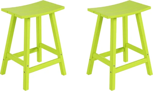Miniatura 58 de WestinTrends Malibu - Juego de 2 taburetes para sillín para exteriores/patio, 24 alturas, color rojo