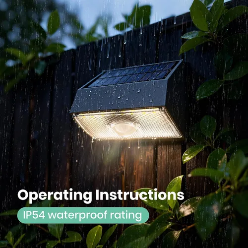 Miniatura 9 de Luz solar para valla de exterior, 4000K 3000K, luces de pared solares con sensor de movimiento, 1000 lm, luces solares pequeñas para valla