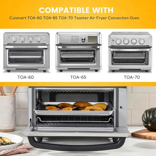 Miniatura 3 de GXF Bandeja de horno tostador para Cuisinart TOA-60 TOA-65 TOA-70 ToA-70 horno de convección para freidora de aire, 12 x 11 pulgadas, repuesto