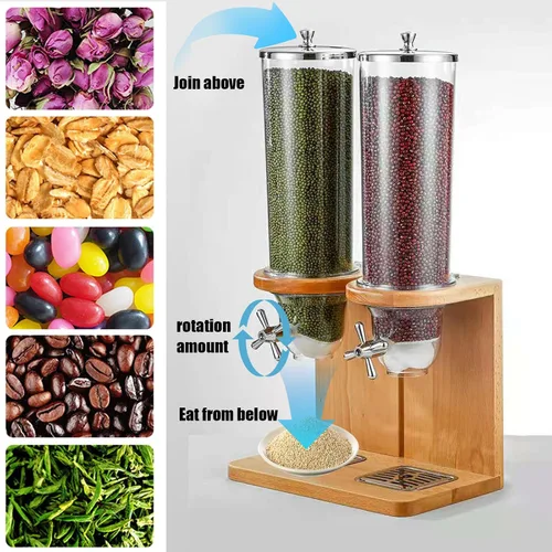 Miniatura 2 de Dispensador de cereales fácil de limpiar, dispensador de alimentos secos, dispensador de almacenamiento de contenedores de cereales de encimera