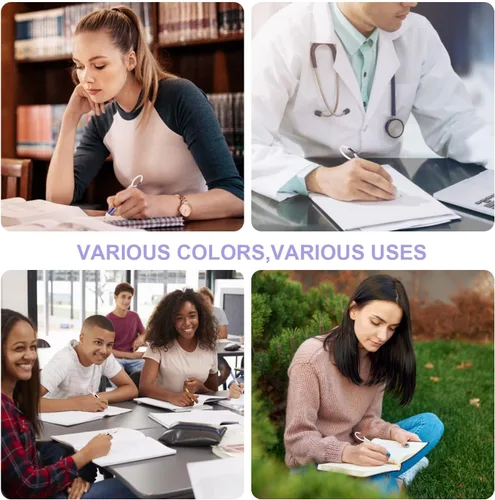 Miniatura 6 de Bolígrafos retráctiles, 12 bolígrafos multicolor 4 en 1 de 0.039 pulgadas con clip de mosquetón, bolígrafos de regalo para oficina, suministros
