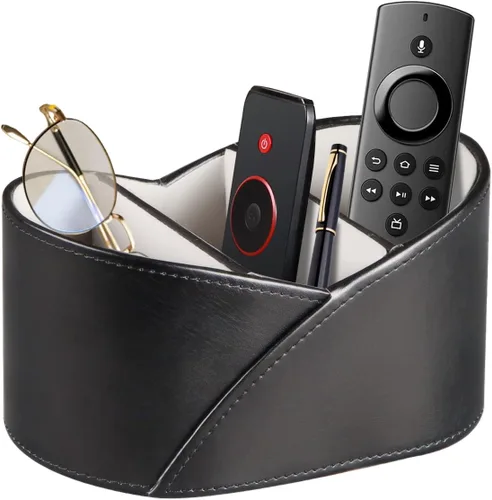 Miniatura 8 de Soporte de Cuero PU para Control Remoto de TV, Organizador de Controles Remotos de 3 Compartimentos para DVD, Blu-Ray, Reproductor Multimedia