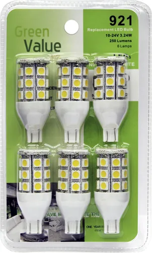 Miniatura 2 de LED 25011V blanco cálido paquete de 6 bombillas LED de repuesto para RV/Auto/Marine Light Base Tower (base 921, 250 lúmenes)