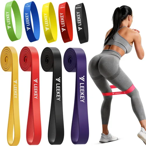Miniatura 17 de LEEKEY Pull Up Assistance Bands,Muit Levels Resistance Bands for Senior/Adults,Exercise Bands with Door Anchor, Strength Bands for Fitness Training