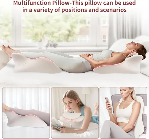 Miniatura 2 de Almohada de cuña ergonómica de espuma viscoelástica para adultos en posición prona, almohada de cama para sentarse, alivio del dolor de espalda