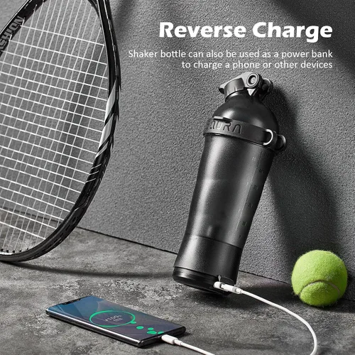 Miniatura 5 de Botella mezcladora eléctrica de proteínas, botellas mezcladoras de 18.6 onzas para mezclas de proteínas, Tritan Sin BPA Vaso mezclador