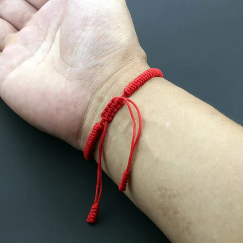 Miniatura 2 de 2 pulseras de mal de ojo hechas a mano ajustables de cuerda roja de la cábala, protección de la suerte, pulseras a juego para parejas, amantes
