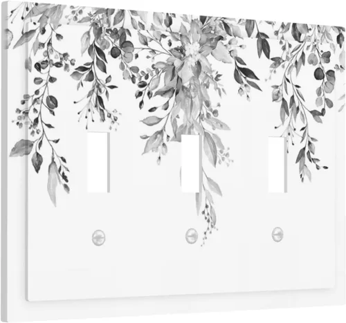 Miniatura 78 de Cubiertas de salida de girasoles amarillos, mariposas verdes y verde azulado de 1 banda, cubierta de interruptor de luz dúplex de 1 banda, placa