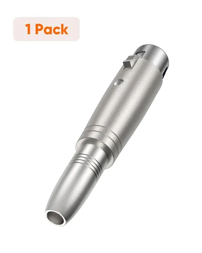 Miniatura 7 de CableCreation XLR 3 Pin hembra a 1/4" 0.250 in hembra socket adaptador de audio 1/4 pulgadas TRS a XLR, plata