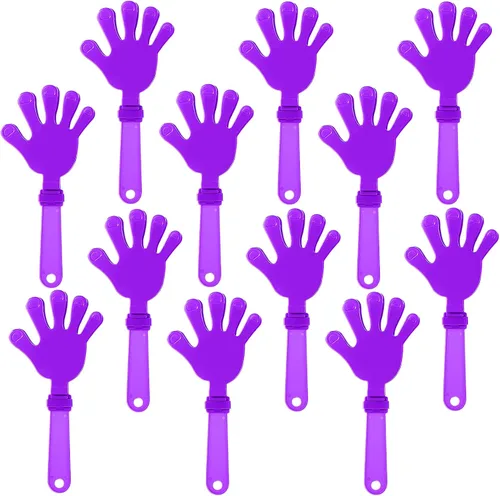 Miniatura 10 de 12 pinzas de mano negras de 7.5 pulgadas, que hacen ruido, regalos de fiesta, plástico para eventos deportivos, alegrías, baile, baloncesto, fútbol