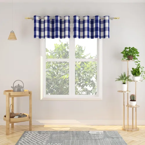 Miniatura 92 de Cortinas de 24 pulgadas de largo con diseño Buffalo Check Gingham Plaid para ventanas de cocina y baño, tratamiento para ventanas con 2 paneles