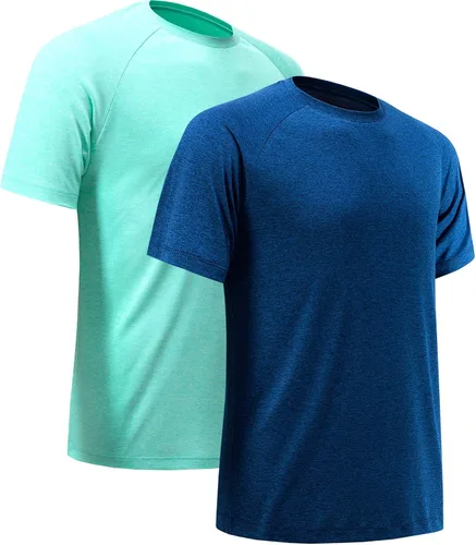 Miniatura 26 de Camisetas de entrenamiento para hombre, de manga corta, de secado rápido, atlético, gimnasio, activo, absorbe la humedad