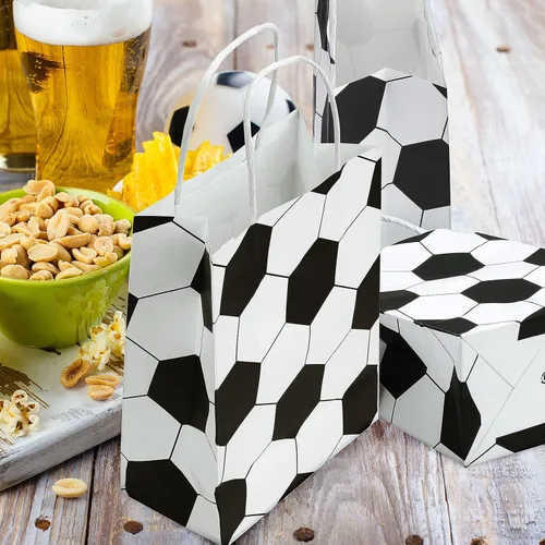 Miniatura 5 de Zonon 24 bolsas de papel para fanáticos del fútbol, bolsas de regalo de fútbol para fanáticos del deporte, golosinas para niños y adultos, fiesta