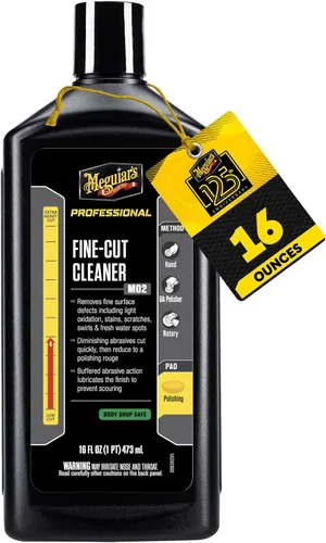 Meguiar's Limpiador de corte fino Mirror Glaze, compuesto de pulido, removedor de arañazos sin remolinos para pulir la pintura del automóvil; uso en
