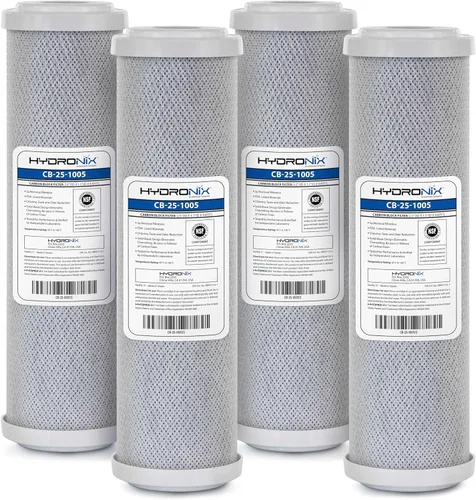 Miniatura 9 de Hydronix CB‑25‑1005 Filtro de agua de bloque de carbono de coco para toda la casa – Cartucho de repuesto de 5 micras para sistemas de RO y agua