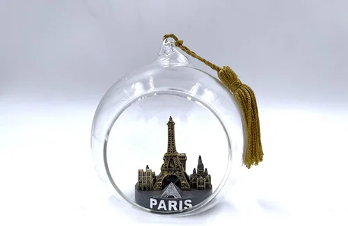 Miniatura 2 de Paris Skyline - Adorno colgante de cristal de la torre Eiffel y mesa para vacaciones y decoración del hogar, 2 1/2 pulgadas OR101 (plateado)