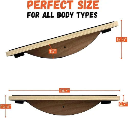 Miniatura 2 de Yes4All Tabla de equilibrio de madera profesional de 350 libras para entrenamiento de piernas, tabla basculante antideslizante, tabla oscilante