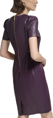 Miniatura 2 de Calvin Klein Faux Leather Short Sheath Dress with Short Sleeves