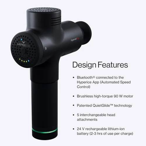 Miniatura 3 de Hypervolt Plus, con tecnología Quiet Glide, pistola de masaje de percusión de mano 3 velocidades, 5 cabezales intercambiables Ayuda a aliviar