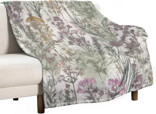 Miniatura 32 de Manta decorativa moderna de flores de acuarela, manta floral de primavera y verano, manta de 30 x 40 pulgadas, súper suave y acogedora para sofá